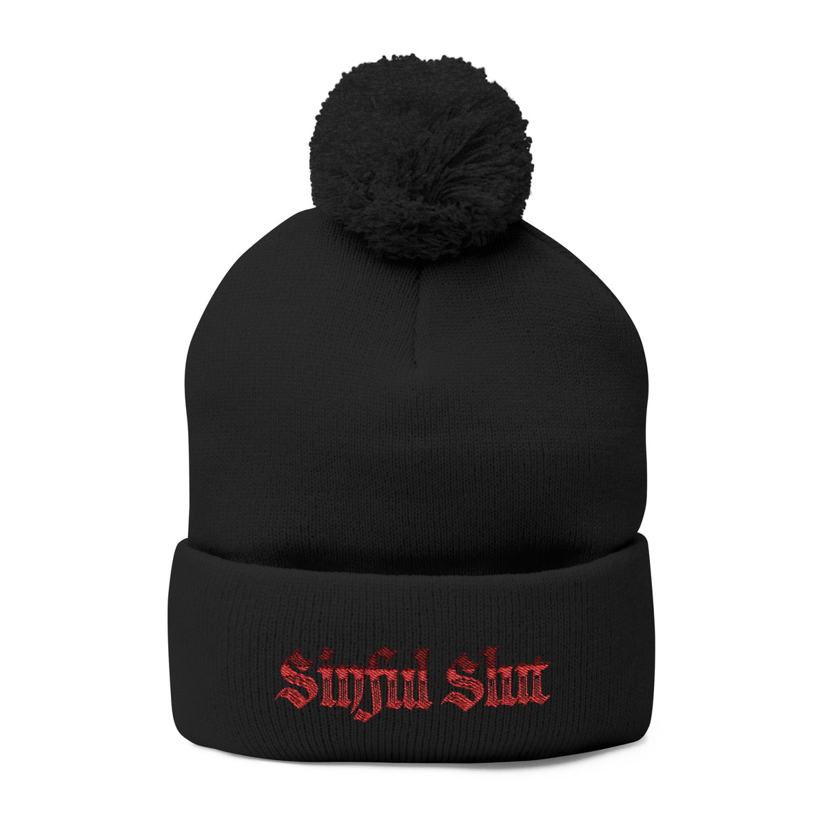 Sinful Slut Embroidered Beanie (with pom)
