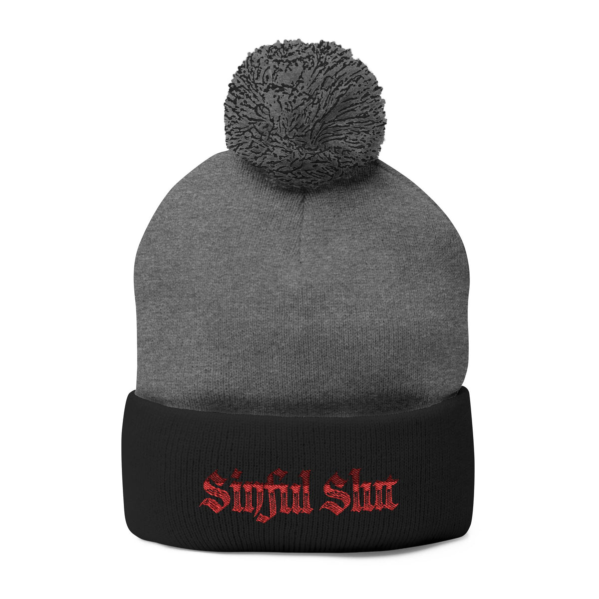 Sinful Slut Embroidered Beanie (with pom)